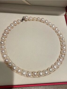 Freshwater Pearl Necklace 925 Sterling Silver Clasp Classic Elegant